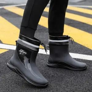 남자 방수 장화 부츠 레인 신발 블랙