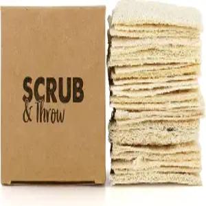 스크럽 앤 쓰로우 스펀지(30팩) 다목적 가정용 천연 수세미 스펀지 설거지 청소 생분해 긁힘 방지용