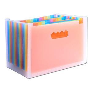 반투명 레인보우 아코디언 파일보관함 25칸