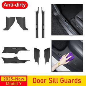 2025 2026 테슬라 모델 Y 주니퍼 프리미엄 도어 실 가드 프로텍터 및 킥 엔트리 보호 패드 매트 스트립 액