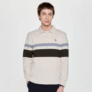 매장정품 HAZZYS 헤지스 남성 컬러블럭 카라 긴팔티셔츠 HZTS5D532I2 1077411