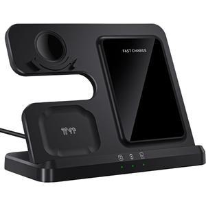 삼성 호환용 무선 충전 스탠드 3 in 1 고속 스테이션 (삼성 호환 갤럭시 호환 S25/S24/S23 워치 8/7/6/5 버