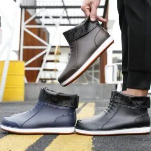 겨울용 보온 첼시부츠 털 레인부츠 방한 장화 캠핑용 기모내피 TAIN12