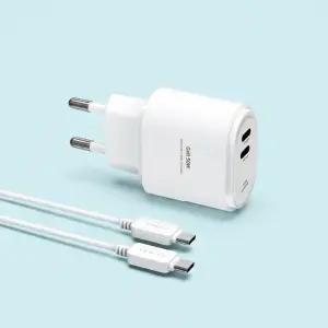 GaN PD 50W 초고속 충전기 C타입 2포트 PPS 어댑터 C to C 케이블 D-PD50W-CC