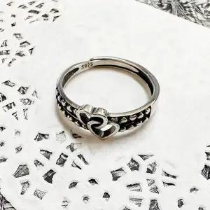 전체925실버 184DSK09 투하트투체인 은반지 프리사이즈 오픈링