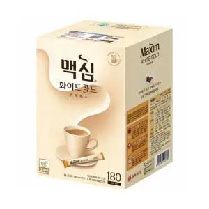 맥심 화이트골드 믹스커피 180T 대용량 자일로스슈거 함유 사무실 탕비실 비치 부드러운 라떼스타일 스틱