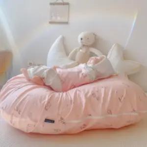 제이앤제나 아기 역류방지 쿠션 순면 커버 래빗 핑크