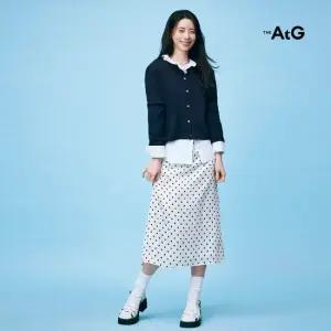 [미리주문10 ] 26SS 새틴 도트 미디 스커트