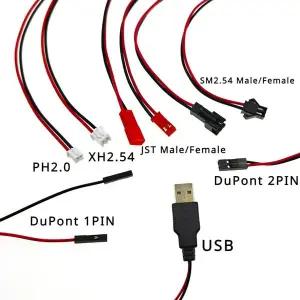 호환 RC 드론 쿼드콥터용 USB 충전 케이블 전선가리개 USB to JST SM DuPont XH2.54 PH2.0 후타바 플 3.7V