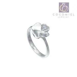 은반지 꼬임 네잎크로버 커플 우정 실버링 패션 R-17
