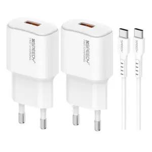 [1개+1개] 스피디 USB QC3.0 15W 고속 충전기 (+C타입 15W 케이블)