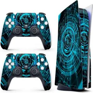 게임 콘솔 5 커버용 스킨 스티커 - 쿨 사이버 디스크 에디션 및 디지털 에디션과 호환(슬림 버전 아님)