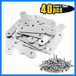 스테인리스 스틸 플랫 수선 수리 플레이트 브래킷 커넥터, 브레이스, 고정 도금 조인트 2.2x0.63 인치