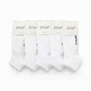 크로커다일 남성 무지 단목양말 화이트 5켤레 단색 기본 짧은양말 교복 캐주얼