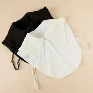 [패션] 빅 프릴 레이어드 페이크 넥카라 이너 목장식 셔츠넥 케이프 디자인