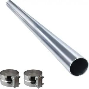 콜트 배기 유니버설 스트레이트 파이프 2인치 OD x 60인치 길이 밴드 클램프 스테인리스 스틸 애프터마켓