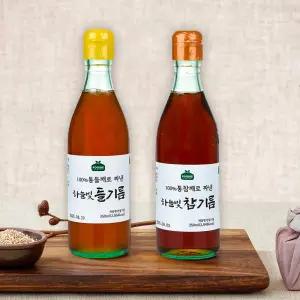100통깨로 진하게 짠 하늘빛 들기름 350ml+350ml