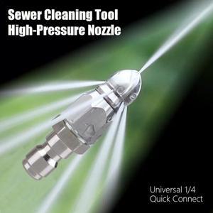 호환상품 고압 세척기 노즐 1/4인치 퀵 커넥트 스테인리스 스틸 하수구 제터 및 배수구 청소기 전문 파이프