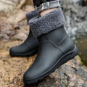 레인부츠 남성 겨울 방한 하이탑 미들레인부츠 융털내피 탈부착