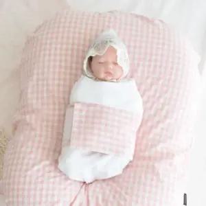 제이앤제나 수유 쿠션 커버분리 시트 체크 핑크 9도