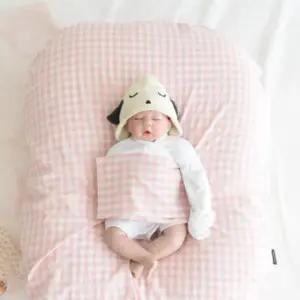 제이앤제나 신생아 역류방지쿠션 시트 체크 핑크 18도