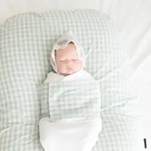 제이앤제나 아기 수유 쿠션 분리형 커버 체크민트 9도