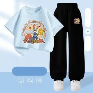 주토피아 맨투맨 반팔 티셔츠 팬츠 여아 남아 어린이 오버핏 봄 여름 라운드 캐릭터 면