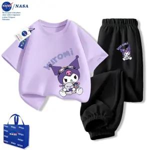 쿠로미 맨투맨 팬츠 티셔츠 데님 어린이 오버핏 키즈 면 루즈핏 라운드 캐릭터