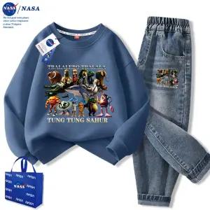 이탈리안 브레인롯 티셔츠 팬츠 맨투맨 데님 캐릭터 남아 키즈 봄 오버핏 아동 긴팔