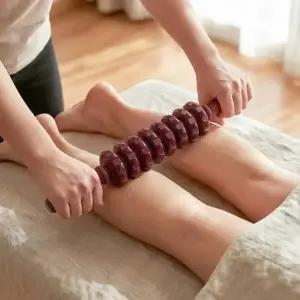 ( )롤케어 원목 전신 마사지 롤러(9롤) 지압 셀프 마사지기