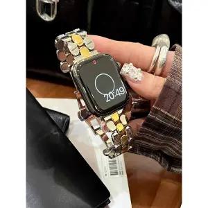 호환  iWatch 울트라 10 9 8 7 SE 6 5 워치 38mm 40 41mm 42 45mm 46mm 49mm 용 고급 스테인리스 스틸 밴드