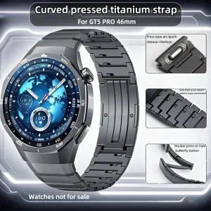 호환  화웨이 티타늄 스트랩 시계 GT5 프로 46mm 곡선 엔드 팔찌 62g 티타늄 그레이 새 시계 밴드에 대한