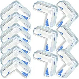 코너 가드 BLLNDX 12PCS 고내구성 접착 클리어 프로텍터 가구 침대 드레싱기 캐비닛 L자형 가장자리 범퍼용