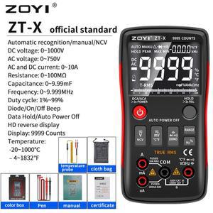 디지털 멀티미터 ZOYI ZT-X ZT-303 T-RMS 자동 범위 EBTN LCD DC AC 전압계 전류계 캐패시터 옴 온도 Hz N