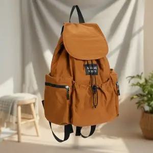 [다잇템] 여성 콘트라스트 대형포켓 복조리백 드로우코드 학생용 백팩