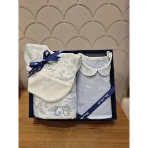 [쇼콜라](강남점)B밸라블루블랭킷 바디슈트 턱받이3종 미니세트 (TNOXIU171B SET)