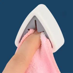 롱스팜 푸쉬 타올행거 세모 부착형수건걸이