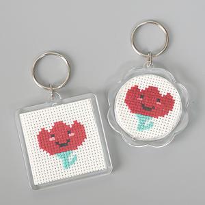 [펠트친구] 십자수 카네이션 장식 고리 만들기