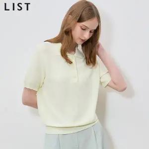 [리스트(LIST)] 제시 베이직 반버튼 카라 니트 (택가격: 158000원)