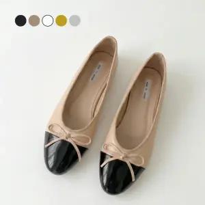 페조 여성 리본 플랫슈즈 배색 캡토 베이직 PZSL-KA-K5202