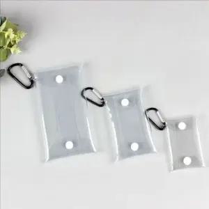 카라비너 굿즈 파우치 클리어 투명 파우치 휴대용 대형 동전 굿즈