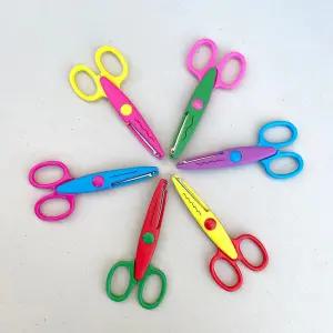 알록컬러풀 모양 핑킹가위 공작 포장 가위 6종세트 다꾸 다이어리 포장지