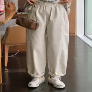 포에 투버튼 와이드 밴딩 코튼 팬츠 (one color)