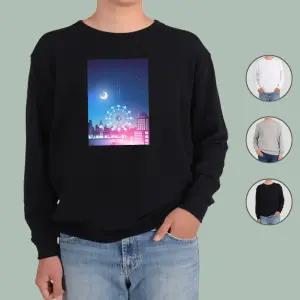 ATOGATO 관람차 몽환적인 별 초승달 맞춤 맨투맨 eHq2+1yWh