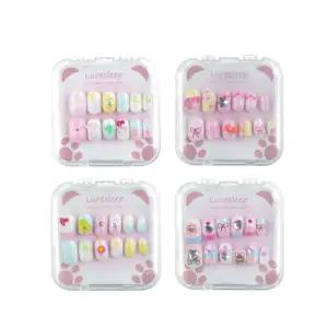 귀여운 디자인 초등여아 네일팁 18p 세트 인조손톱 인기있는 여자아이