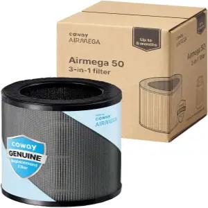 코웨이 에어메가 50 공기청정기 교체 필터 세트 고효율 순정 미립자 및 탈취 1팩