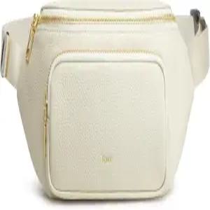 여성용 케이티 패니 팩 트렌디한 가죽 크로스바디 백 스몰 벨트 RFID 차단 기능이 있는 패션 허리 베이지