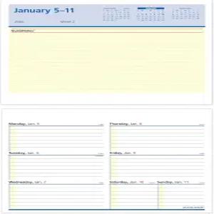 AT-A-GLANCE 2026 데스크 캘린더 리필 주간 5-1/2인치 x 7인치 퀵노트 포함 플립 A-Week (SW7065026)