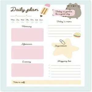 할 일 메모장 푸신 캘린더 A5 일일 주간 플래너 ADHD 패드 54장 찢어진 시트 90gsm 문구 생산성 향상 작업