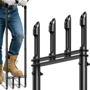 무릎 친화적인 수동 잔디 에어레이터 도구 - 잔디용 조절 가능한 SUS304 스테인리스 스틸 코어 관리 및